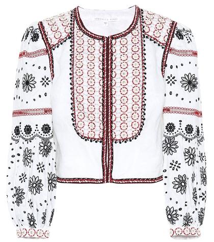 Veronica Beard Shilin Embellished Linen Jacket