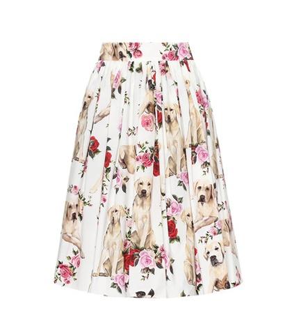 Miu Miu Printed Cotton Skirt