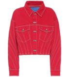 Mugler Cropped Stretch Denim Jacket