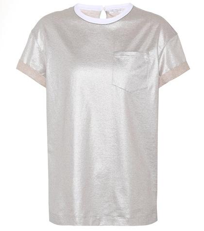 Brunello Cucinelli Metallic Cotton T-shirt