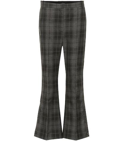Rokh Checked Cropped Flared Pants