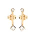 Loren Stewart Bar Stud Diamond And Sapphire 14kt Yellow Gold Earrings