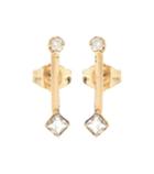 Loren Stewart Bar Stud Diamond And Sapphire 14kt Yellow Gold Earrings