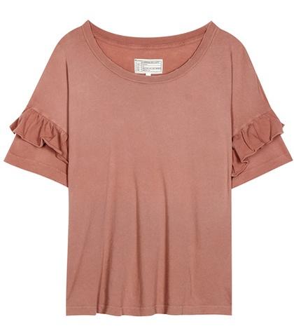 Current/elliott Ruffle Roadie Cotton T-shirt