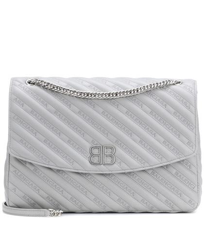 Balenciaga Chain Round Leather Shoulder Bag