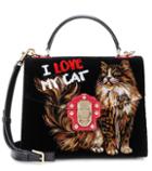 Dolce & Gabbana Lucia Printed Velvet Shoulder Bag
