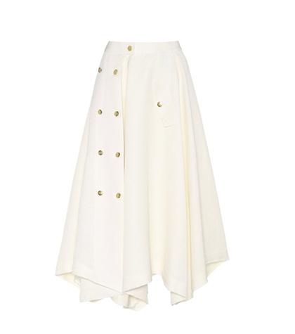 Roger Vivier Linen-blend Mid-rise Skirt
