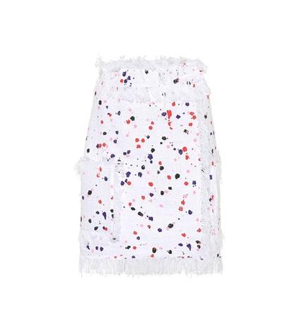Valentino Fringed Paint-splatter Skirt