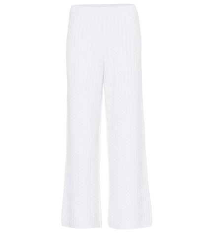 Alessandra Rich Stretch Cotton Knit Wide-leg Pants