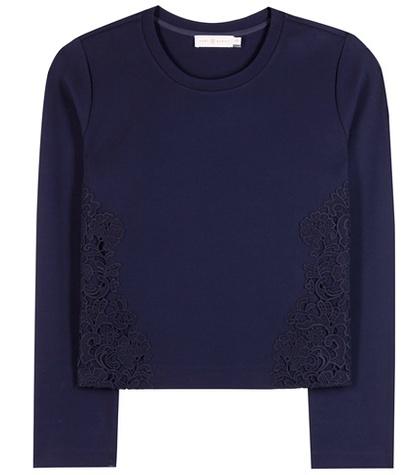 Dorothee Schumacher Lace-trimmed Jersey Sweater