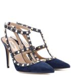 Jardin Des Orangers Valentino Garavani Rockstud Suede Pumps
