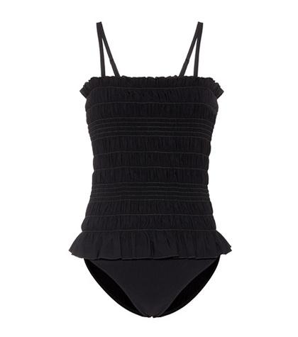Tory Burch Smocked Ruffle Swimsuit
