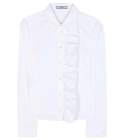 Prada Ruffled Cotton-blend Shirt