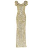 Dolce & Gabbana Sequined Puff-sleeve Gown