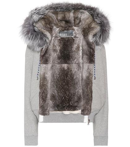 Yves Salomon - Meteo Fur-lined Cotton Hoodie