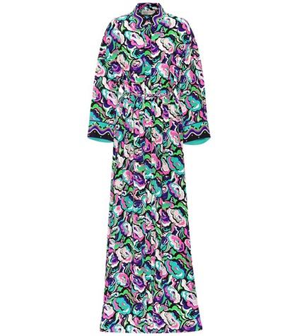 Emilio Pucci Belted Printed Silk Shirt Dress