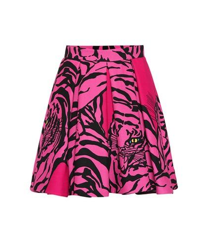 Valentino Printed Silk And Wool Skirt