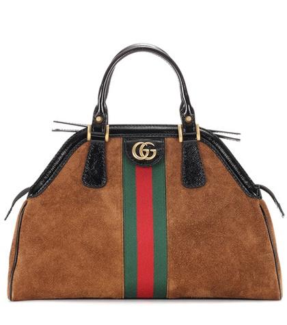 Gucci Re(belle) Medium Suede Top Handle Bag