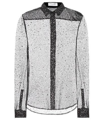Valentino Glitter Silk-blend Shirt