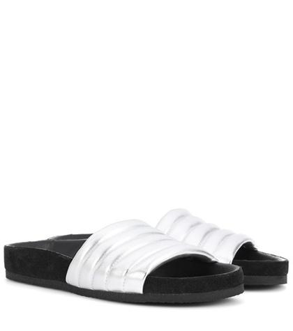 Isabel Marant Hellea Metallic Leather Slides