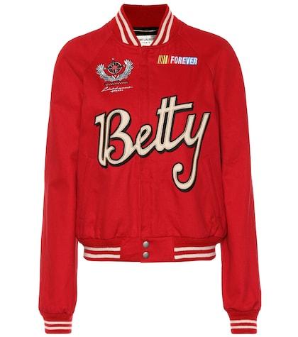 Saint Laurent Teddy Gabardine Varsity Jacket
