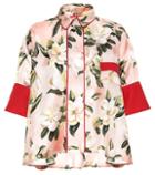 Chlo Pistis Plumeria Silk Pajama Shirt
