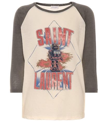 Saint Laurent Printed Cotton And Wool T-shirt