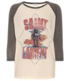 Saint Laurent Printed Cotton And Wool T-shirt