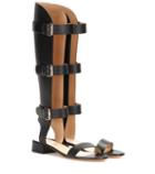 Alexander Mcqueen Leather Gladiator Sandals