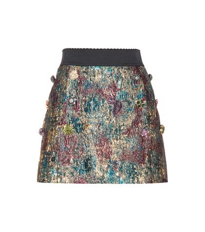 The Row Embellished Metallic Mini Skirt