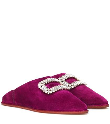 Roger Vivier Bab' Viv Suede Slippers