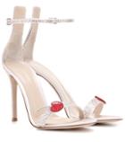 Valentino Cherry Portofino Embellished Satin Sandals