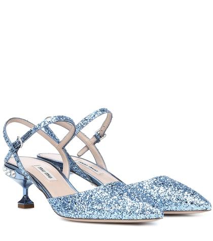 Lele Sadoughi Glitter Slingback Pumps
