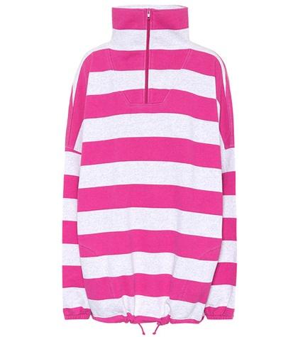 Balenciaga Striped Cotton-blend Sweatshirt