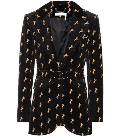 Chlo Embroidered Velvet Blazer