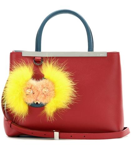 Fendi 2jours Petite Embellished Leather Tote