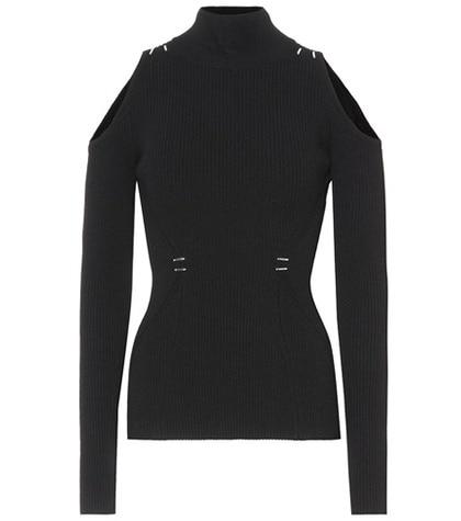 Mugler Cold-shoulder Ribbed Top