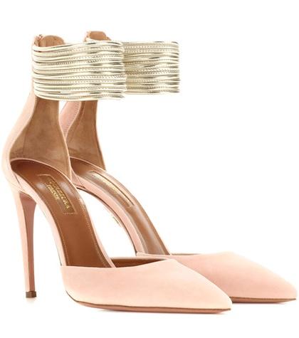 Aquazzura Hello Lover 105 Suede Pumps
