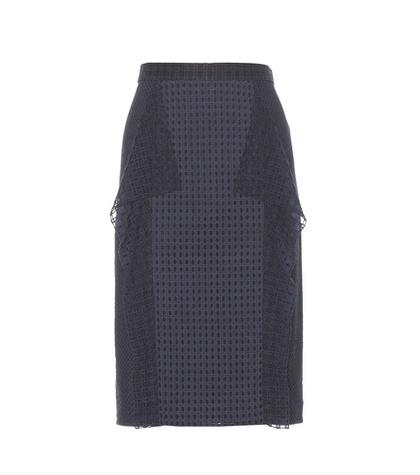 3.1 Phillip Lim Perforated Cotton Pencil Skirt