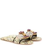 Miu Miu Embellished Slip-on Sandals
