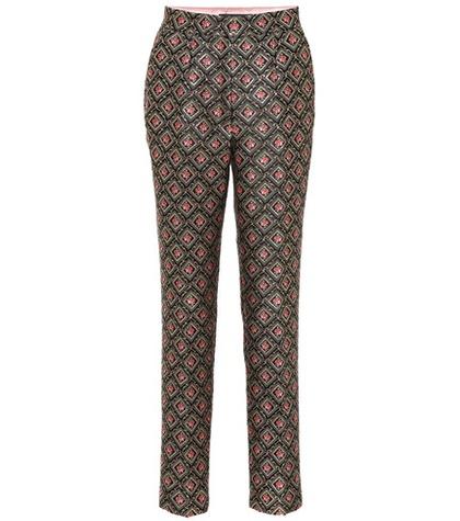 Valentino Floral Brocade Tailored Pants