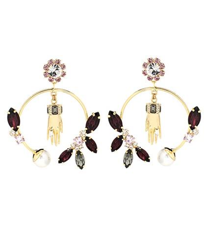 Erdem Embellished Hoop Earrings