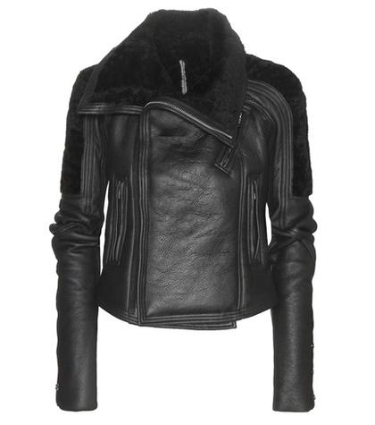 Tory Burch Biker Shearling And Leather Jacket