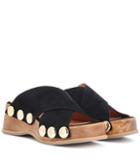 Ganni Valerie Suede Platform Slides