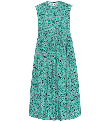 7 For All Mankind Printed Cotton-poplin Midi Dress