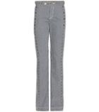 Bottega Veneta Rivet-embellished Striped Cotton Trousers