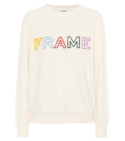 Frame Embroidered Cotton Sweatshirt