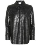 Dolce & Gabbana Kids Naum Croc-effect Faux Leather Shirt