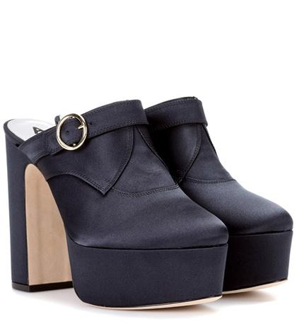Linda Farrow Satin Platform Mules
