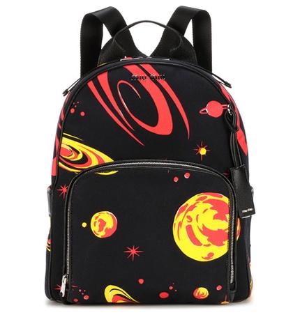 Prada Printed Leather-trimmed Backpack
